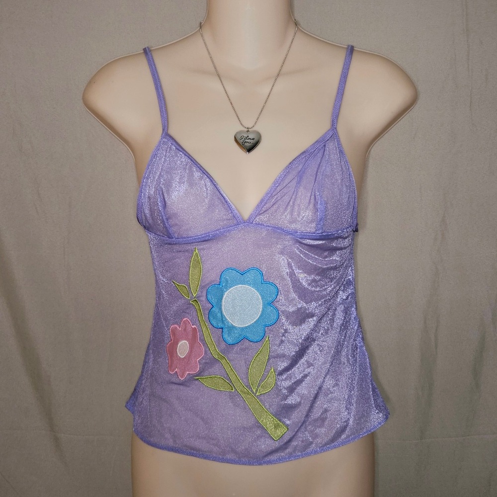 Victoria's Secret Purple Floral Sheer Camisole Top